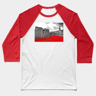 Red Poppies At The Tower Of London Baseball T-Shirt